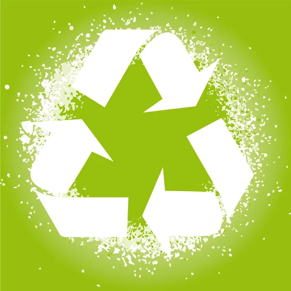 Ilustração vetorial de um elemento de design de símbolo de reciclagem de respingos de tinta . — Vetor de Stock