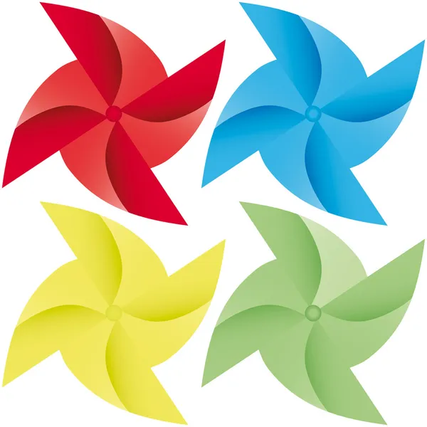 Moinho de vento colorido vetor origami ilustração — Vetor de Stock