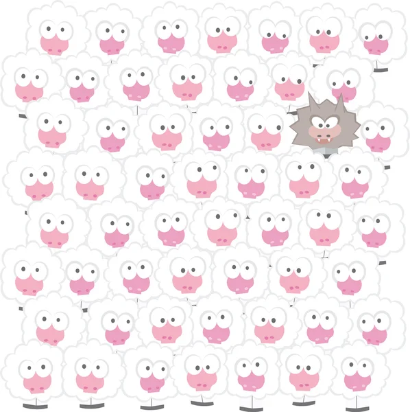 Contexte Illustration vectorielle de dessin animé moutons — Image vectorielle