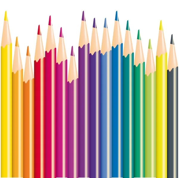 Lápices de diferentes colores para dibujar, ilustración vectorial — Archivo Imágenes Vectoriales