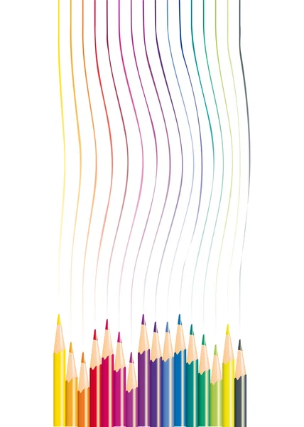 Bleistifte unterschiedlicher Farbe zum Zeichnen, Vektorillustration — Stockvektor