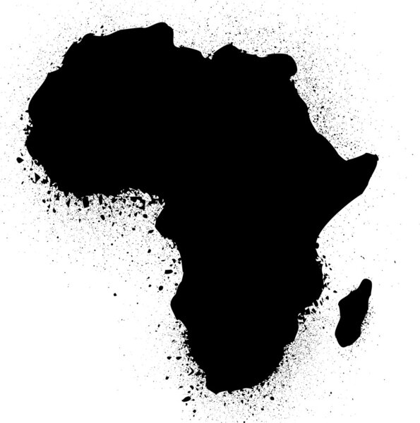 Гранж-карта векторной иллюстрации африканских чернил
