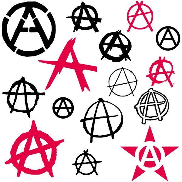 Illustrazione vettoriale icona simbolo anarchico — Vettoriale Stock
