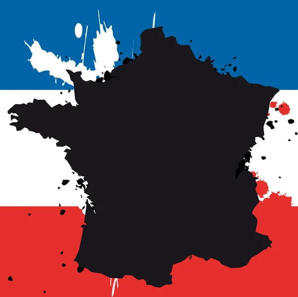 Francia país coloreado por bandera nacional — Vector de stock