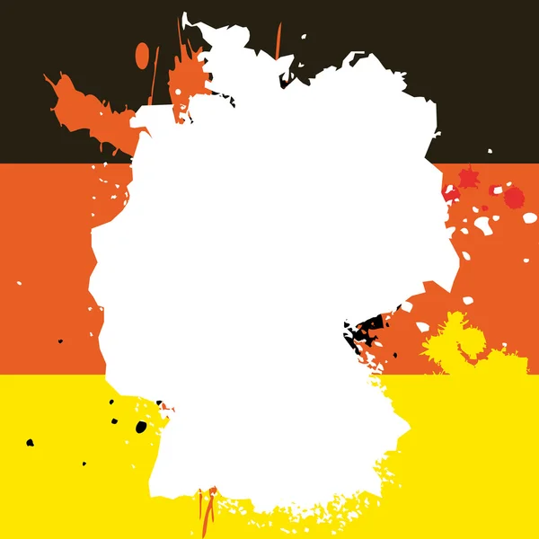 Grunge-Grenzlinie des Landes Deutschland mit Flagge gefüllt — Stockvektor