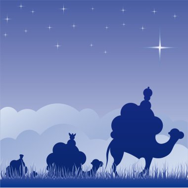 Wisemen silhouette cartoon vector illustration clipart