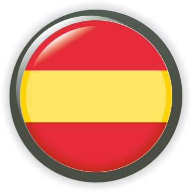 Orb SPAIN Flag vector button illustration 3D clipart