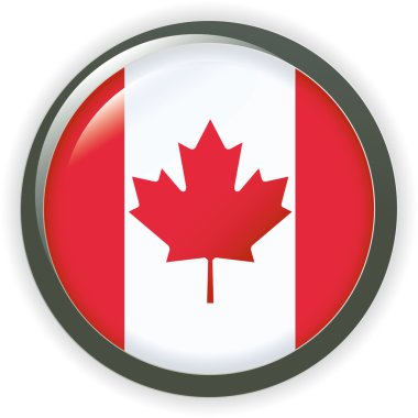 Flag button countries - Canada clipart