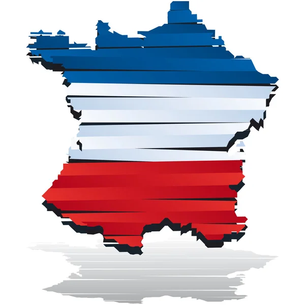 Frankreich Land gefärbt durch Nationalflagge — Stockvektor