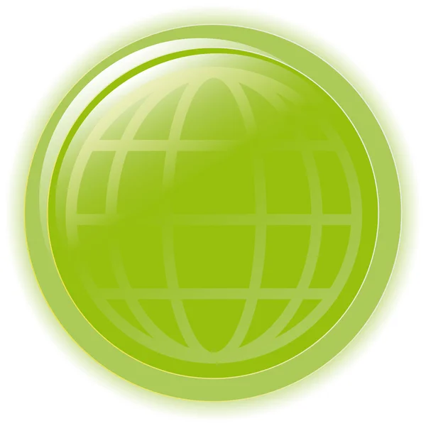 GLOBE Vector ilustración burbuja verde sobre blanco — Vector de stock