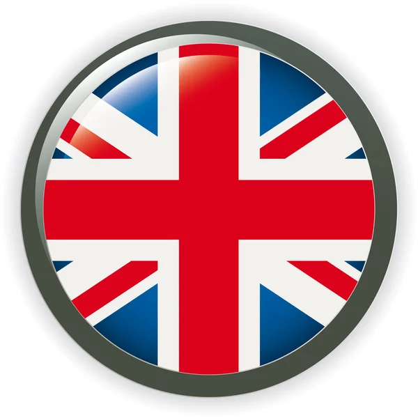 オーブ英国旗ベクトル ボタン図 3 d — ストックベクタ