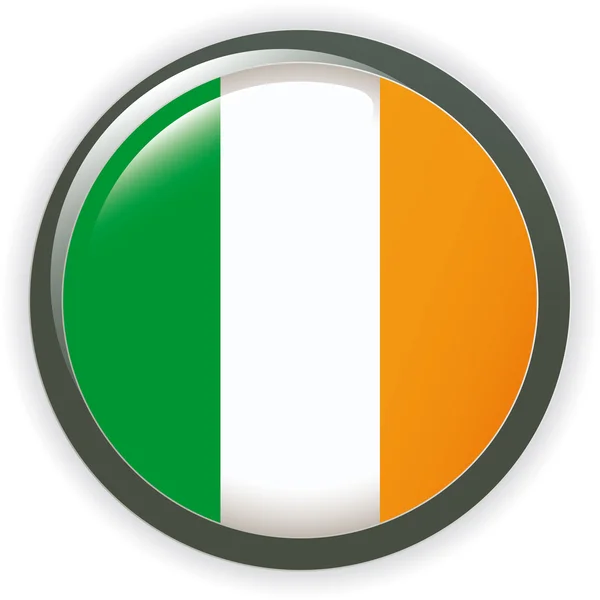 球爱尔兰国旗矢量按钮图 3d — 图库矢量图片