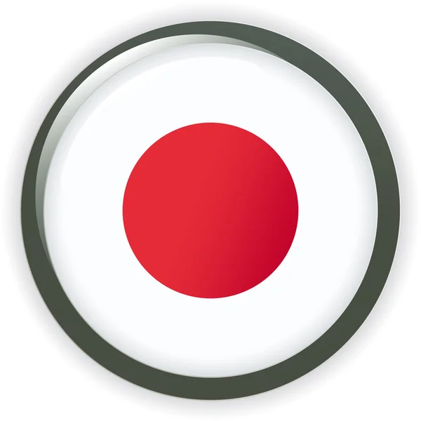 Giappone, brillanti pulsante bandiera vettoriale illustrazione — Vettoriale Stock