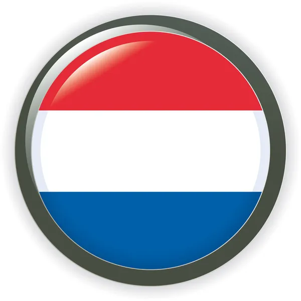 オーブ オランダ フラグ ベクトル ボタン図 3 d — ストックベクタ