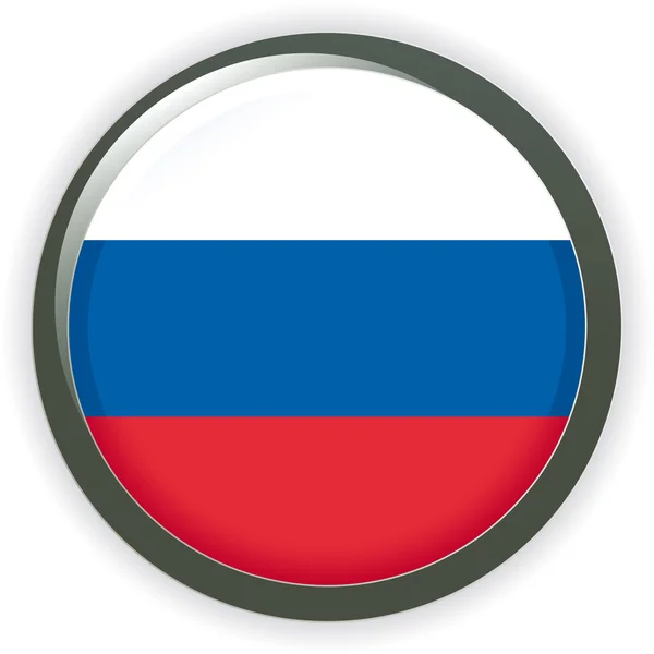 Рисунок векторной кнопки "Флаг России" 3D — стоковый вектор