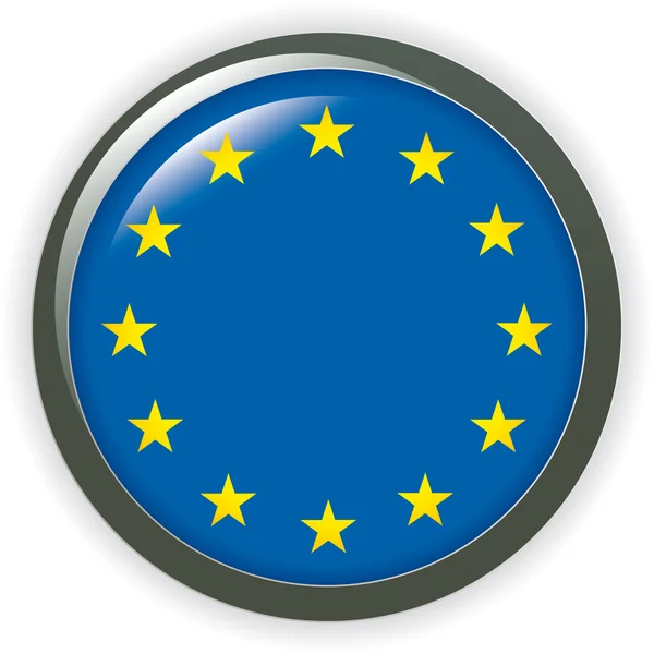 Orb Európa zászló vektoros illusztráció gomb 3d — Stock Vector