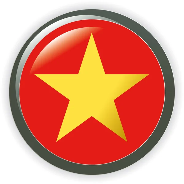 Вьетнам, яркая векторная иллюстрация флага кнопки — стоковый вектор
