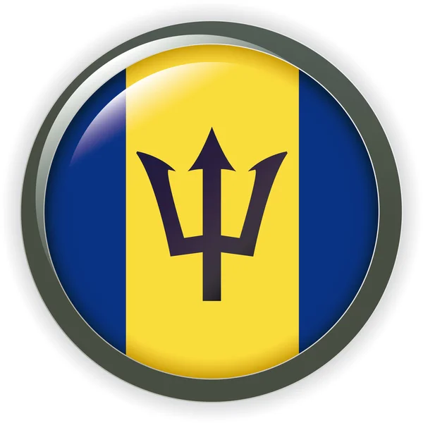 Série de botões de bandeira de todos os países soberanos - Barbados — Vetor de Stock
