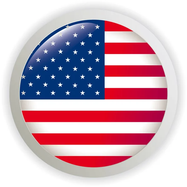 USA, illustrazione vettoriale bandiera pulsante lucido — Vettoriale Stock