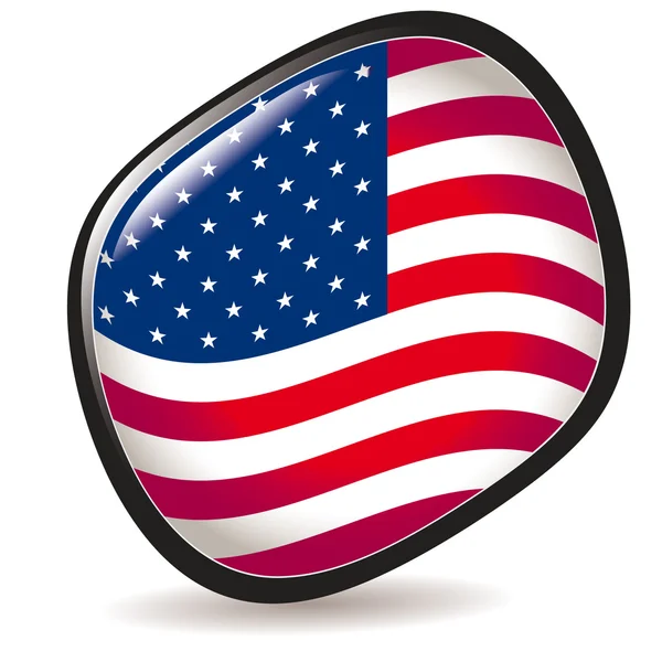 Stany Zjednoczone Ameryki, lśniące przycisk flaga ilustracja wektor — Wektor stockowy