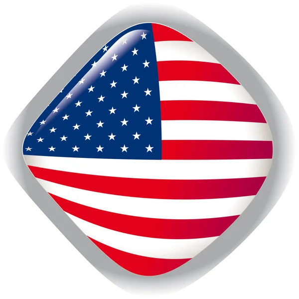 США, блестящая векторная иллюстрация флага кнопки — стоковый вектор