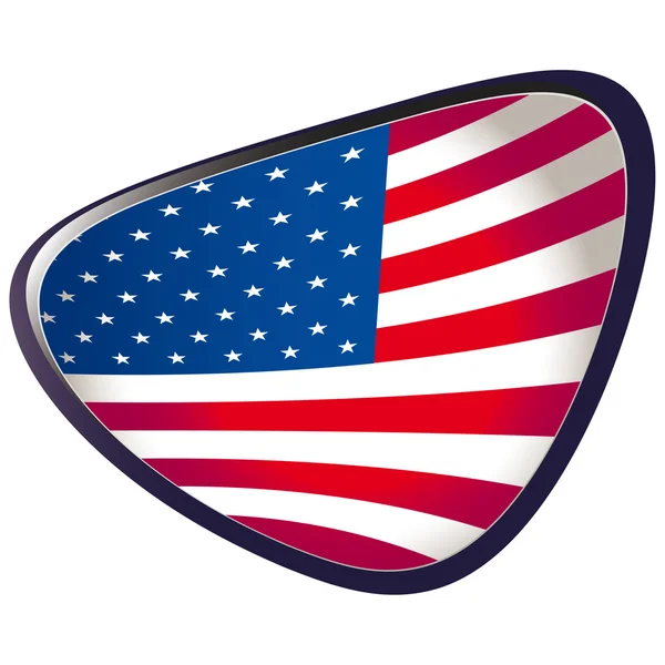 США, блестящая векторная иллюстрация флага кнопки — стоковый вектор