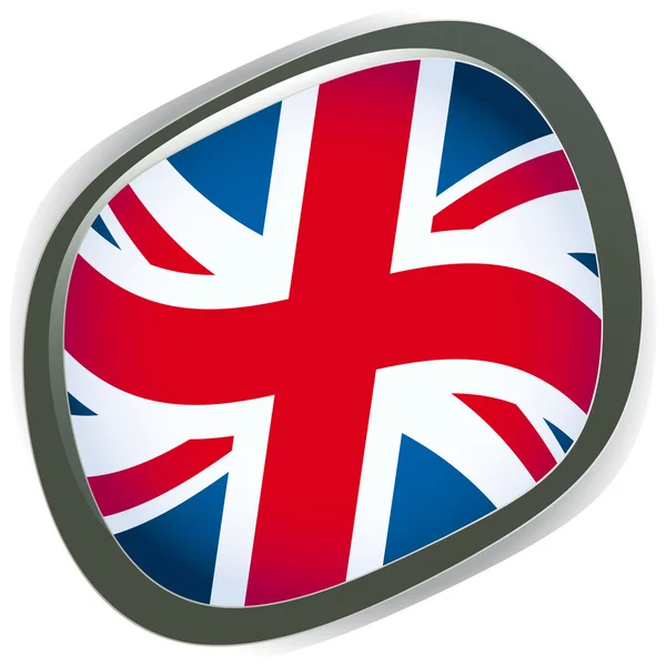 Orb van Britse vlag vectorillustratie knop 3d — Stockvector