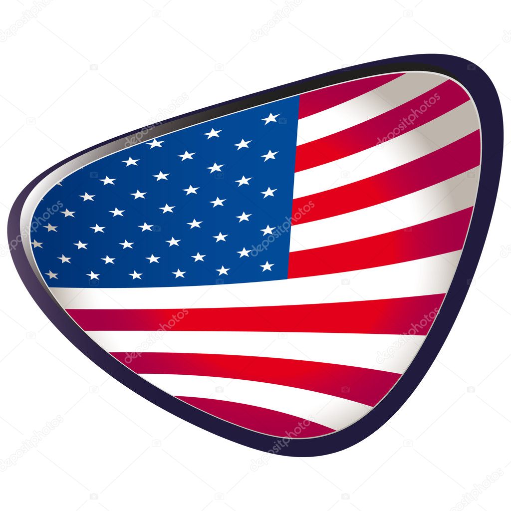 USA, shiny button flag vector illustration