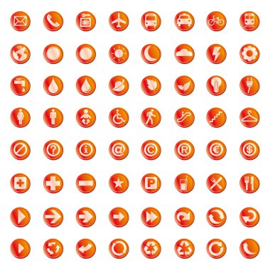 64 presentation buttons icons symbol web eco. clipart