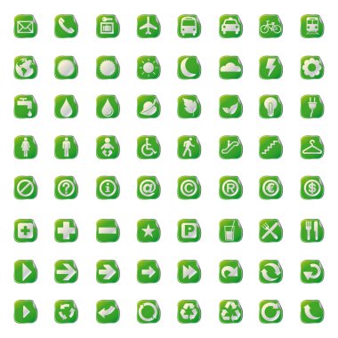 64 presentation buttons icons symbol web eco. clipart