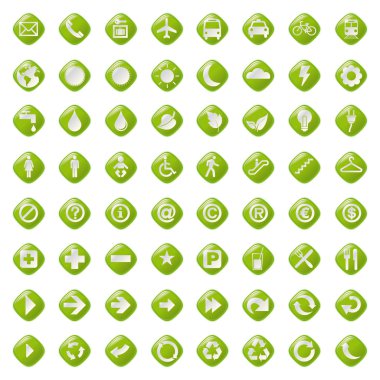 64 presentation buttons icons symbol web eco. clipart