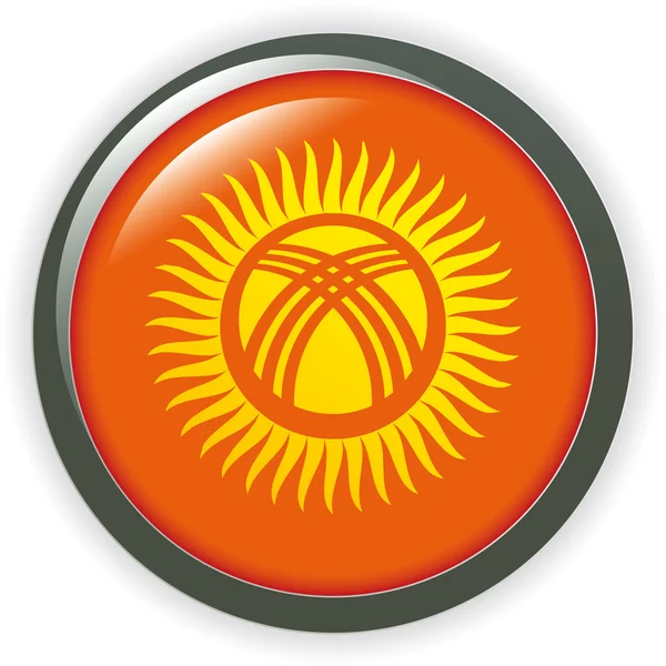 Vlajka tlačítko série všech svrchovaných států - Kyrgyzstán — Stockový vektor