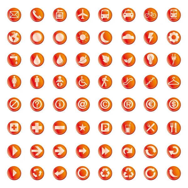64 botões de apresentação ícones símbolo web eco . —  Vetores de Stock