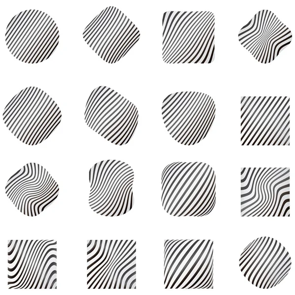 Elementi di design con motivo zebrato. set . — Vettoriale Stock