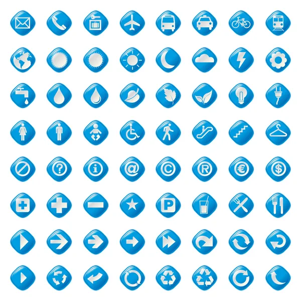 64 sunu düğmeler simgeler web Eko sembolü. — Stok Vektör