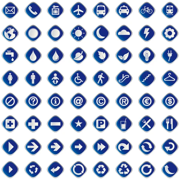 64 botões de apresentação ícones símbolo web eco . — Vetor de Stock