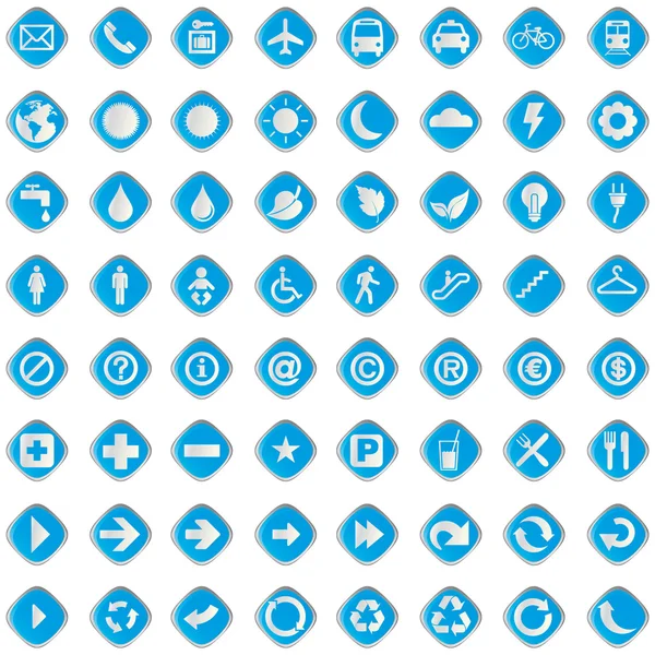 64 Präsentationstasten Symbole Symbol Web-Öko. — Stockvektor