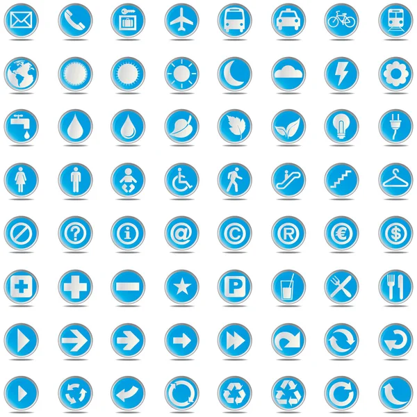 64 presentation knappar ikoner symbol web eco. — Stock vektor
