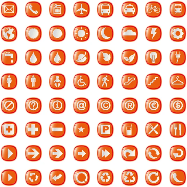 64 sunu düğmeler simgeler web Eko sembolü.