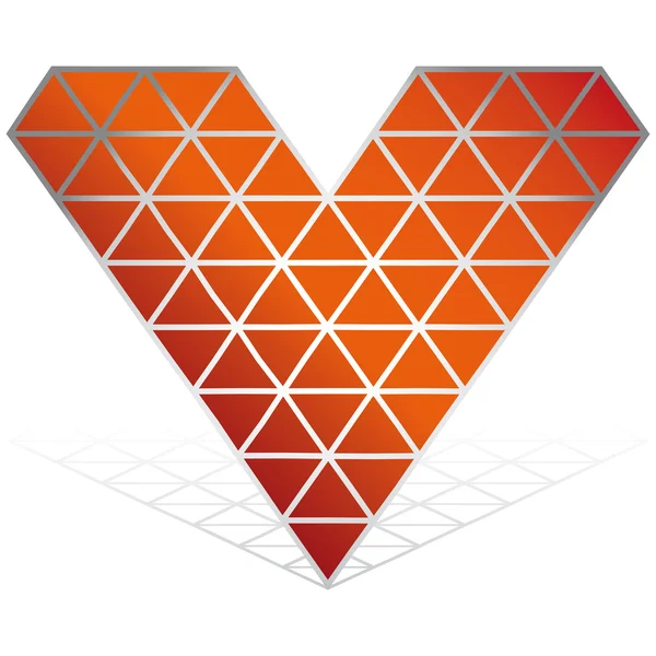 3D-s piros szív vektor elszigetelt ikon — Stock Vector