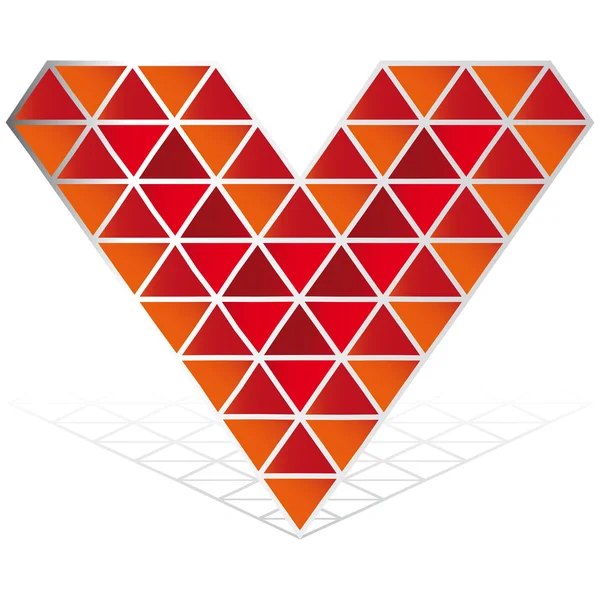 3D icona vettoriale del cuore rosso isolato — Vettoriale Stock