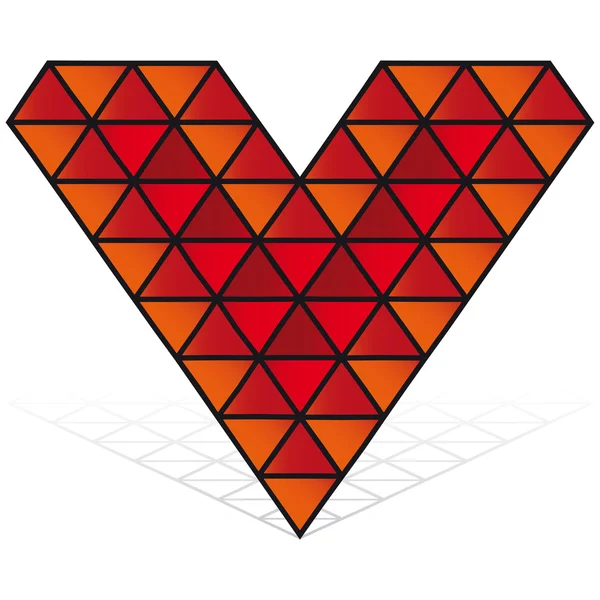 Icône de vecteur de coeur rouge 3D isolé — Image vectorielle