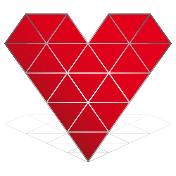 3D red heart vector icon isolated — Stock Vector