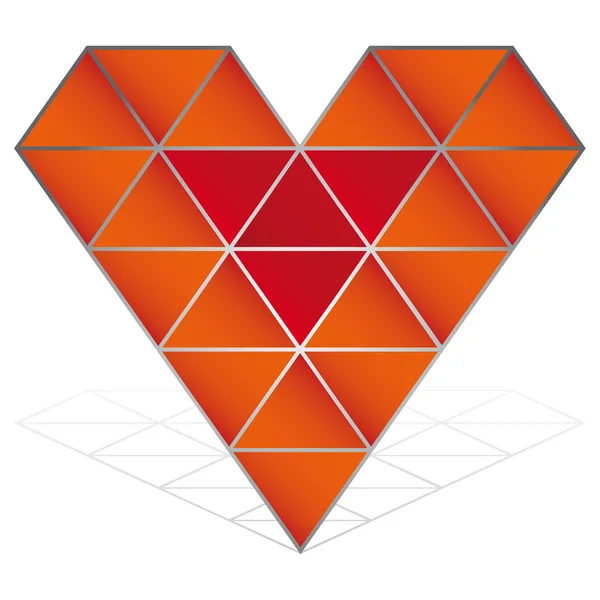 3D červené srdce vektorové ikony izolované — Stockový vektor