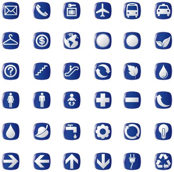 64 botones de presentación iconos símbolo web eco . — Archivo Imágenes Vectoriales
