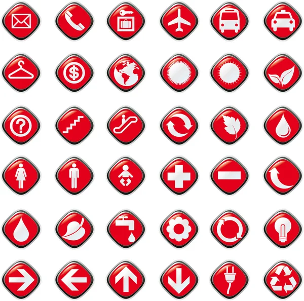 64 botões de apresentação ícones símbolo web eco . — Vetor de Stock