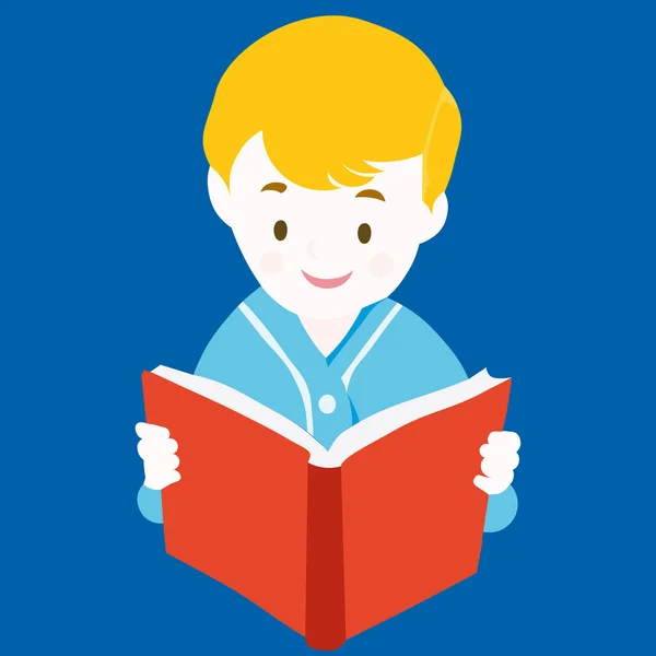 Çocuk okuma kitap - vektör — Stok Vektör
