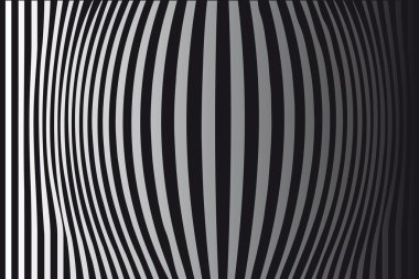 Op Art Bulging Vertical Stripes Black and White One clipart