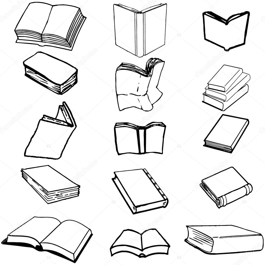 Books on isolated background, vector illustration, EPS file included