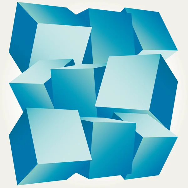 3d composición de cubos vector ilustración — Vector de stock